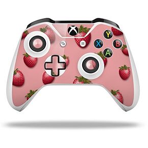 WraptorSkinz Decal Vinyl Skin Wrap compatible with XBOX One S/X Controller - Strawberries on Pink (CONTROLLER NOT INCLUDED)