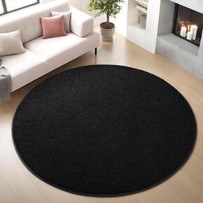 Large Modern Area Rugs for Bedroom Living Room, 4x6 Feet Black Rug, Thickened Memory-Foam Indoor Carpets, Minimalist Rug for Boys Girls, Soft, Non-Slip and Machine-Washable