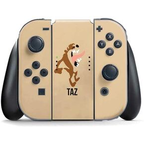 Skinit Decal Gaming Skin Compatible with Nintendo Switch (2017-2021) Joy-Con Controller - Officially Licensed Looney Tunes Taz Big Head Design