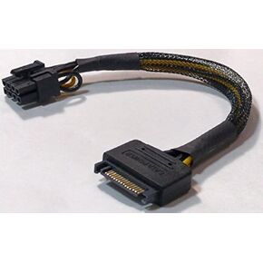 15-Pin SATA Male to 8-Pin (6+2 Pin) PCI-Express Female Video Card Power Adapter Cable