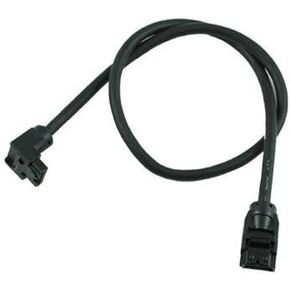 SATA III Premium Round Cable Straight to Right Angle - Black, 24 inches