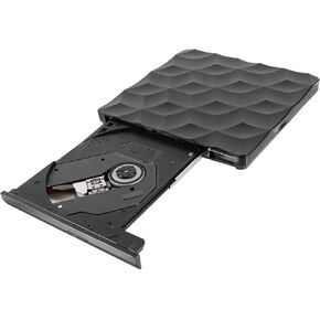 USB External DVD Drive Portable Optical Disk Burner for Laptop and Desktop Compatible Type-c Cd DVD Reader and Writer for Home and Travel Use