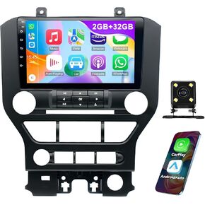 Android 13.0 Double Din Car Stereo - 9 Inch Touch Screen Radio Android Auto CarPlay Car Audio Multimedia Receiver with GPS Bluetooth ＆ Backup Camera for Ford Mustang 2015-2021