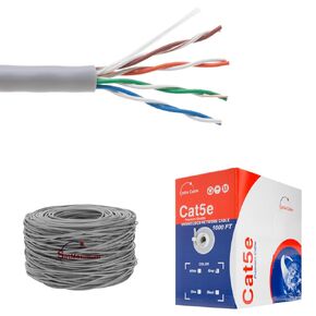 Cat5e UTP Bulk 24 AWG 1000ft Ethernet Cable Wire Unshielded Twisted Pairs(UTP), 550MHz, Pull Box (Black)