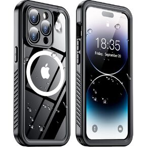 Temdan Magnetic for iPhone 14 Pro Max Case مقاومة للماء ، واقي شاشة مدمج [IP68 تحت الماء]