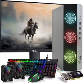 HP RGB Gaming Desktop PC Bundle - Intel Core i7 6th Gen, 16GB DDR4 Ram, 1TB SSD, Radeon RX - 550 4GB GDDR5, New 24 Inch Monitor - Prebuilt Gaming Computer, RGB Set - Windows 11 Pro (Renewed)