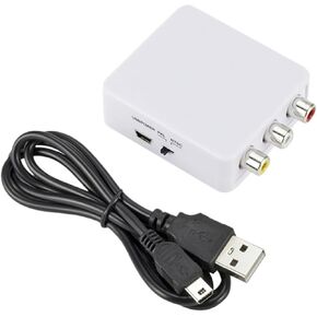 HDMI-Compatible to AV CVSB L/R Video Scaler Adapter HD 1080P Video Box Converter AV to HD-MI ConverterFor PC HDTV Projector(HD2AV Black)