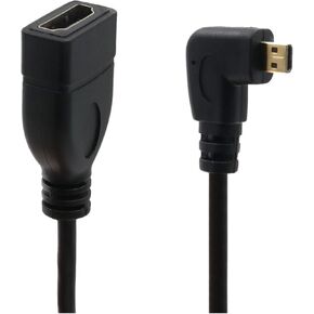 Up Down Right Left Angled m;ic/ro HD Male to HD Female Adapter Connector 15cm for HDTV TY>pe D HDMI-Compatible Cable Angled(Up)
