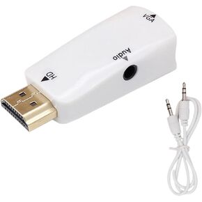 HDMI-Compatible to Converter Adapter Cable Convert HD Famale to Male for Laptops TV Box Computer Display Projector(White with Cable)