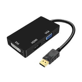 Displayport DP to DVI HDTV 3IN1 Adapter Converter Cable for Projector TV Computer PC