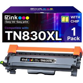 E-Z Ink Compatible TN830 Toner Cartridge Replacement for Brother TN830 TN830XL TN 830 Toner Cartridges to use with HL-L2460DW DCP-L2640DW HL-L2400D HL-L2480DW HL-L2405W MFC-L2820DW Printer (1 Black)