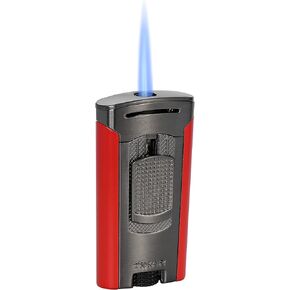 Xikar Astral Single Jet Flame Cigars تعديل EZ مقاوم للرياح وعرض نافذة الوقود على ارتفاع عالٍ (Chrome)