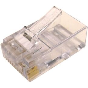 UTP-7010-99 Cat6 2-Piece RJ45 Connector for Solid Wire 100 Pack (Clear)