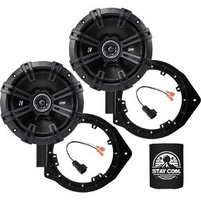 KICKER Speakers 6.5 inch for Cadillac SRX 2010-2016 Upgrade Kit - Pair of DS Series with Adapters and Harness, Coaxial 6 1/2 Car Audio Front Door Speaker DSC650, 43DSC6504
