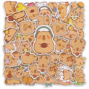 200pcs Capybara Stickers Vinyl Waterproof Cute Cartoon Animal Decals for Adults Teens Kids Women Men, Phone Case Guitar Skateboard Laptop Water Bottle, Party Favors Gifts