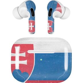 Skinit Decal Audio Skin Compatible with Apple AirPods Pro (2rd Gen, 2022) - Skinit Originally Designed Slovakia Flag Distressed Design