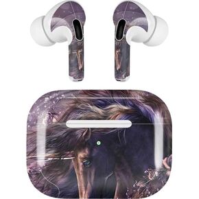 Skinit Decal Audio Skin Compatible with Apple AirPods Pro (2rd Gen, 2022) - Tate and Co. Black Rose Unicorn Design