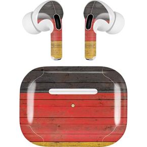 Skinit Decal Audio Skin Compatible with Apple AirPods Pro (2rd Gen, 2022) - Skinit Originally Designed German Flag Dark Wood Design