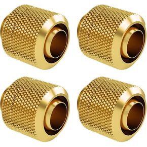 Barrow G1/4" to 3/8" ID, 5/8" OD Compression Fitting for Soft Tubing, Gold, 4-Pack