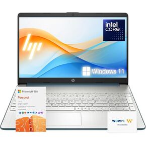 HP 15.6" Laptop | Back to School Limited Edition with Microsoft 365 | 16GB RAM | 768GB Storage (256GB SSD&512GB External Storage)| Intel Core Quad-Core Processor | Wi-Fi | Win11 | WOWPC Bundle