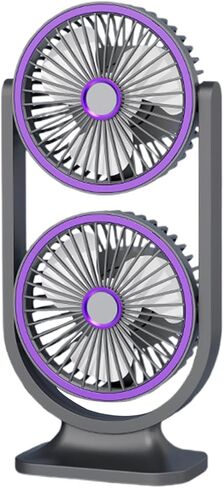 Desktop Fan - USB Rechargeable Quiet Cooling,Double Head Powerful Small Fan for Outdoor School Home Bedroom Living Room Travel in Saudi Arabia