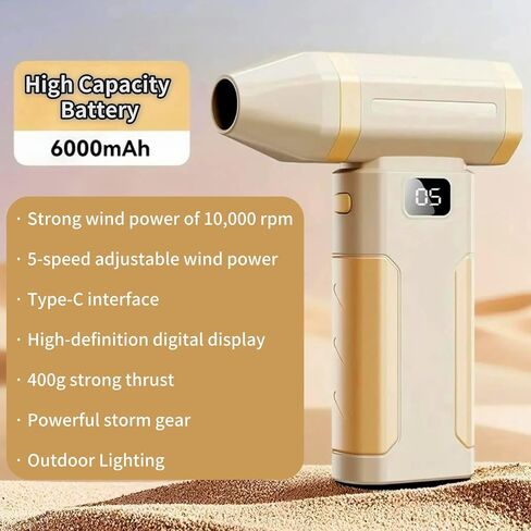 Duster Air Electric ، 100000 دورة في الدقيقة ، منفاخ الهواء اللاسلكي الفائق ، ومنفاخ مصغرة قابلة للتعديل 5-GEAR مع بطارية قابلة لإعادة الشحن وضوء LED للكمبيوتر ، والوحة المفاتيح ، والمنزل ، والخارجية ، والسيارة (أسود) in Kuwait