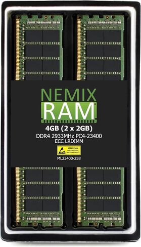 NEMIX RAM 384GB (6X64GB) DDR4 2933MHZ PC4-23400 4Rx4 1.2V CL21 288-PIN ECC LRDIMM KIT Load Reduce Server Memory Compatible with Dell PowerEdge R640 Rack Server in Kuwait