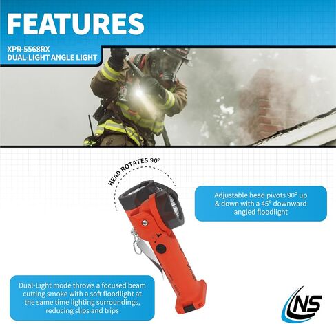 Nightstick Intrant Intrinsically Safe Permissible Dual-Light Angle Light Rechargeable - Red in Saudi Arabia