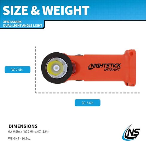 Nightstick Intrant Intrinsically Safe Permissible Dual-Light Angle Light Rechargeable - Red in Saudi Arabia