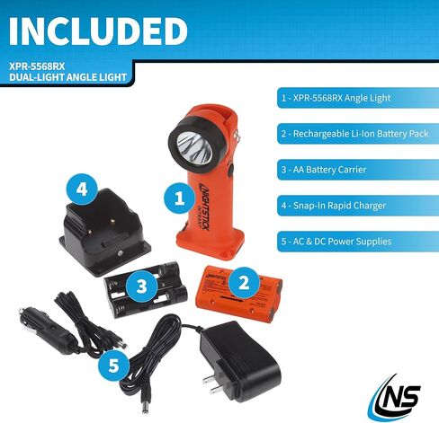 Nightstick Intrant Intrinsically Safe Permissible Dual-Light Angle Light Rechargeable - Red in Saudi Arabia