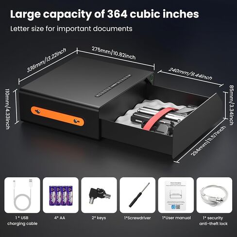 Gun Safe for Handgun - Biometric Gun Safe for 2-4 Pistols Quick Access Handgun Safe with Fingerprint/Keypad/Key/App Control, Pistol Safe for Nightstand Bedside (Black) in Saudi Arabia