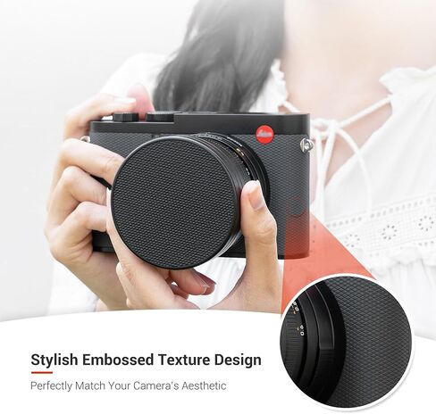 غطاء العدسة المعدنية JJC لـ Leica Q3 Q3 43 Q2 Q Q-P الكاميرات الرقمية ، ووقوف العدسات المضادة للغبار مع سطح الناعم الداخلي وسطح PU الجلدي in Kuwait