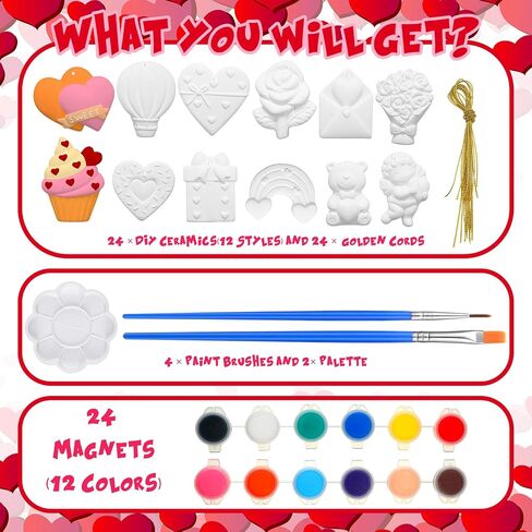 24 Pcs Mexican Fiesta Crafts for Kids Cinco de Mayo Tomte for Mexican Taco Ceramic Painting Kit Mexican Ceramics to Paint Ready to Paint Ceramics Mexican Ornaments Crafts for Adults Kids in Saudi Arabia