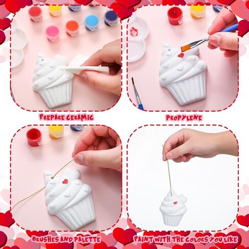 24 Pcs Mexican Fiesta Crafts for Kids Cinco de Mayo Tomte for Mexican Taco Ceramic Painting Kit Mexican Ceramics to Paint Ready to Paint Ceramics Mexican Ornaments Crafts for Adults Kids in Saudi Arabia