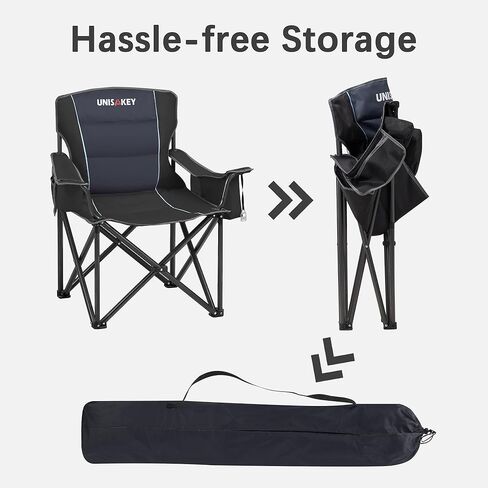 كرسي التخييم القابل للطي كبير للبالغين - دعم 450 رطلاً - كراسي حديقة محمولة شديدة التحمل مع حقيبة برودة كوب جيب الجيب لصيد صيد الشاطئ في حديقة الرياضة ، الأحمر in Kuwait