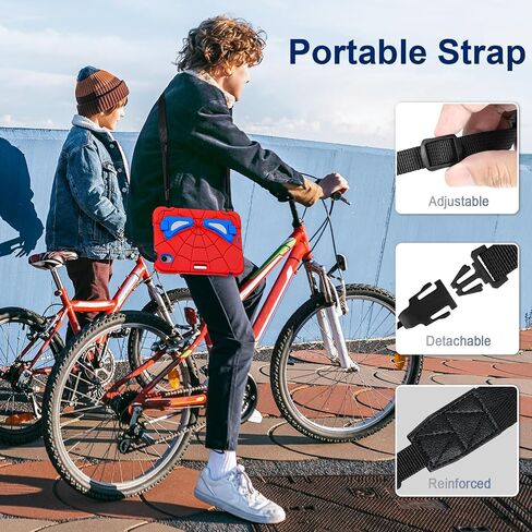 Case for iPad Mini 7 (A17 Pro) 2024 ، iPad Mini 6 Case 2021 ، غطاء مقاوم للصدمات 8.3 بوصة مع Kickstand الكتف حامل القلم Pencil Prop & Pencil USB-C ، Red Black in Saudi Arabia