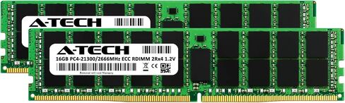 A-Tech 32GB (2x16GB) ذاكرة Dell PowerEdge R440 ، T440 ، R540 ، R640 ، T640 ، M640 ، FC640 ، R740 ، R740XD ، R940 ، C6420 | DDR4 2666MHz ECC RDIMM PC4-21300 2RX4 1.2V 288-DIMM Server RAM KIT in Kuwait