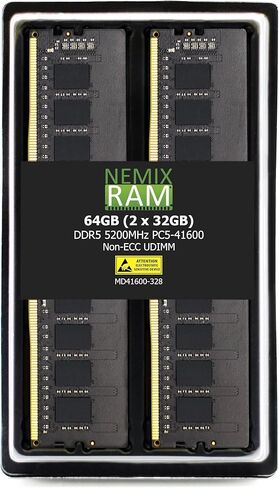 NEMIX RAM 192GB (4x48GB) DDR5 5200MHz PC5-41600 2RX8 1.1V CL44 288-PIN NOSC UDIMM UDIMM DESTOP PC KIT CINCH in Kuwait