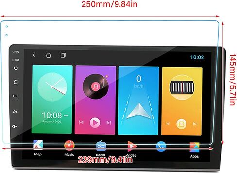 Navigation Tempered Film Anti Glare Anti Fingerprint Screen Protector, Easy to Use, Made of Tempered Glass, Suitable for Car Central Control Navigation Screen with Cleaning Kit in Kuwait