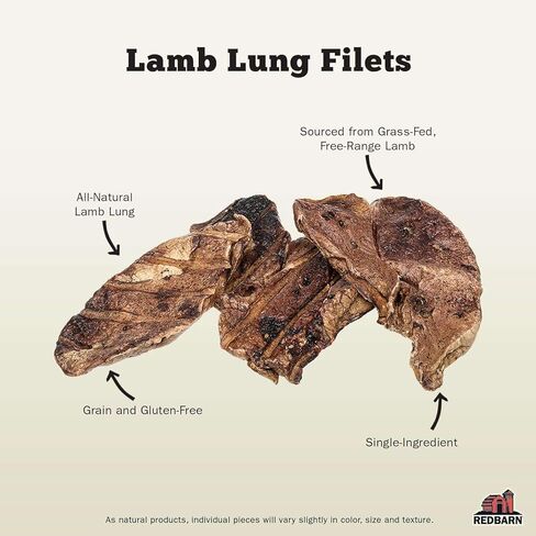 Redbarn All-Natural Lamb Lung Filets for Dogs - Premium Grain-Free Single Ingredient Dental Treats - Made in USA with No Artificial Ingredients - 10 oz Bag in Saudi Arabia