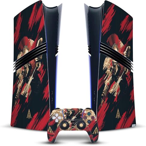 Head Case Designs Officially Licensed Assassin's Creed Alexios With Spear Odyssey Artwork Vinyl Gaming Skin Decal Compatible With PlayStation 5 PS5 Pro Digital Edition Console & DualSense Controller in Saudi Arabia