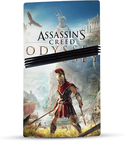 تصاميم القضية الرئيسية مرخصة رسميا Assassin's Creed Alexios مع Spear Odyssey Artsey Artsey Vinyl Gaming Skin Mecal متوافق مع PlayStation 5 PS5 Pro Digital Edition Console & Dualsense Controller in Kuwait