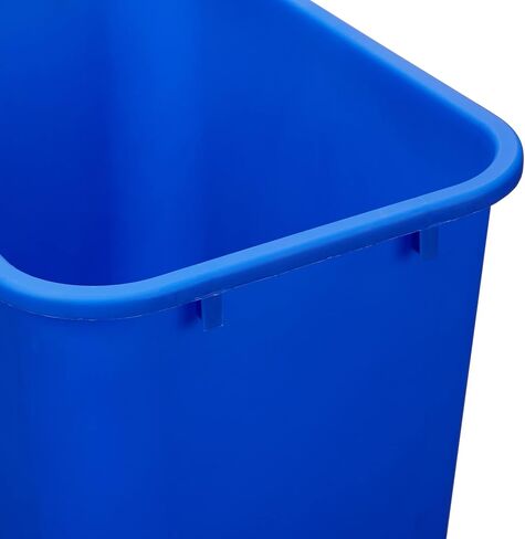 Amazon Basics 7 Gallon Rectangular Commercial Office Wastebasket, w/Recycle Logo, 6 Pack, Blue (Previously AmazonCommercial brand) in Saudi Arabia