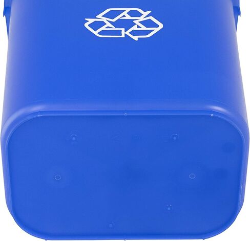 Amazon Basics 7 Gallon Rectangular Commercial Office Wastebasket, w/Recycle Logo, 6 Pack, Blue (Previously AmazonCommercial brand) in Saudi Arabia