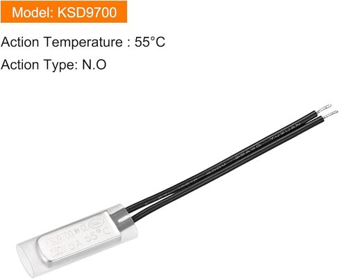 KSD9700 NO 50C مفتاح التحكم في درجة الحرارة مفتاح الحماية الحراري للترموستات - مفتوح عادة/250 فولت 5 أمبير/معدن/2 قطعة in Saudi Arabia