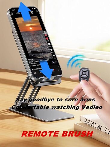 جهاز التحكم عن بُعد Bluetooth اللاسلكي اللاسلكي مع حلقة التمرير لأجهزة iPhone و Android ، صفحة التمرير التلقائي صفحة Turner Remote Camera Recording (أسود) in Kuwait