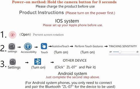 جهاز التحكم عن بُعد Bluetooth اللاسلكي اللاسلكي مع حلقة التمرير لأجهزة iPhone و Android ، صفحة التمرير التلقائي صفحة Turner Remote Camera Recording (أسود) in Kuwait