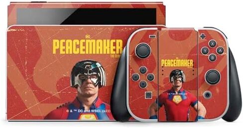 Skinit Decal Gaming Skin Compatible with Nintendo Switch OLED (2021) - Officially Licensed DC Comics Peacemaker Collage Design in Saudi Arabia