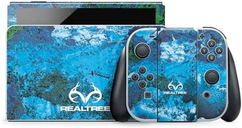 Skinit Decal Gaming Skin Compatible with Nintendo Switch OLED (2021) - Officially Licensed Realtree WAV3 Blue Camo Design in Saudi Arabia