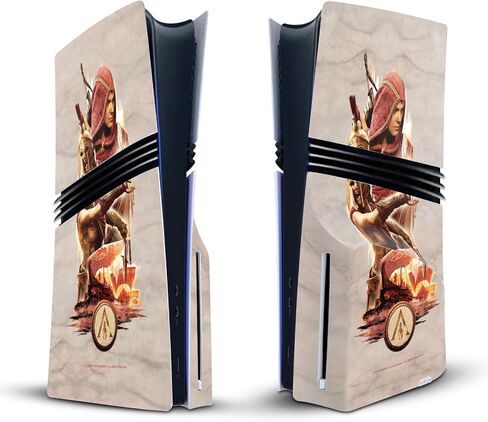 تصاميم القضية الرئيسية مرخصة من Assassin's Creed Kassandra Odyssey Artsey Vinyl Sticker Gaming Skin Skin Cover متوافقة مع Sony PlayStation 5 PS5 Pro Disc Edition in Kuwait